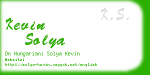 kevin solya business card